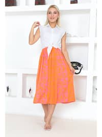 Orange - Plus Size Skirt