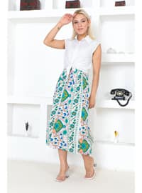 Green - Plus Size Skirt