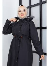  Black Plus Size Coat