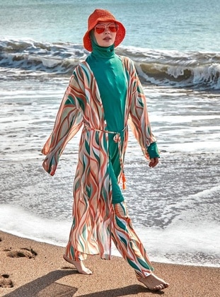 أخضر - غطاء ملابس السباحة - Marina