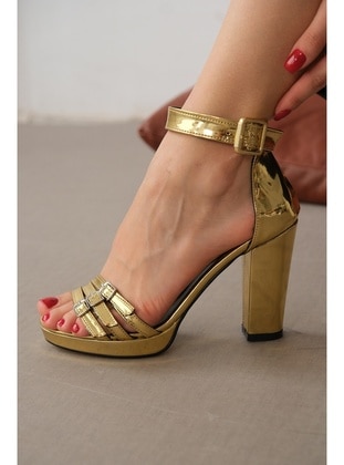 Gold color - Heels - DİVOLYA
