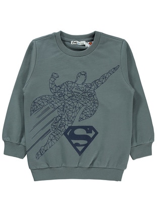 Grey - Boys` Sweatshirt - Superman