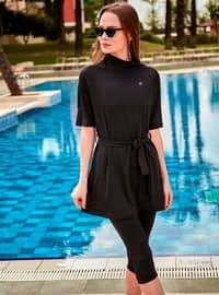 Black - Unlined - Multi - Half Coverage Swimsuit