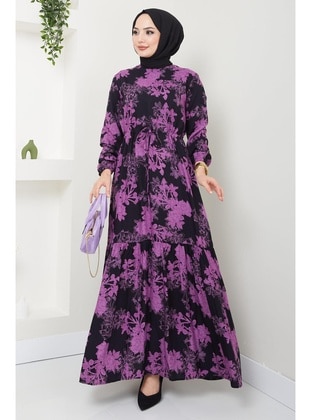 Purple - Modest Dress - Hafsa Mina