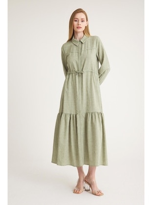 Green Almon - Modest Dress - Olcay