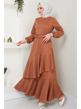 Tan - Modest Dress - Hafsa Mina