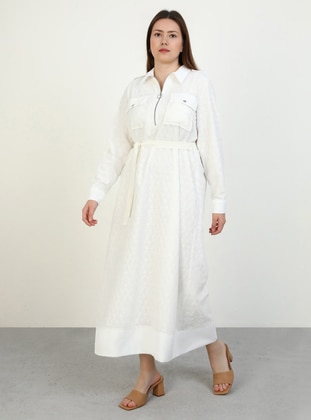 White - Plus Size Dress - Alia