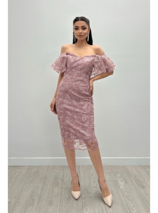 Powder Pink - Evening Dresses - Giyim Masalı