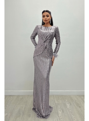 Silver color - Evening Dresses - Giyim Masalı