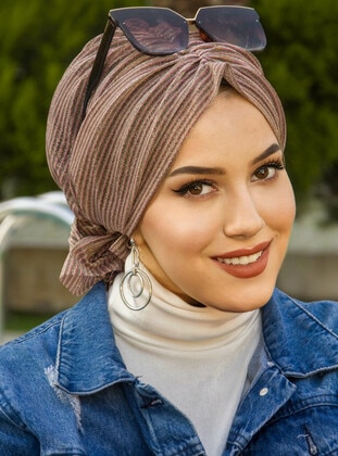 لون النحاس - حجابات جاهزة - AİŞE TESETTÜR