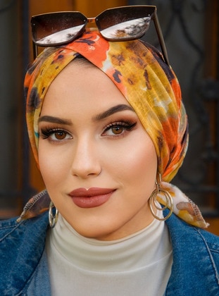 برتقالي - حجابات جاهزة - AİŞE TESETTÜR