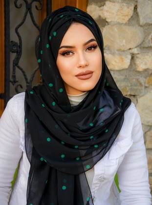 أسود - أخضر - حجابات جاهزة - AİŞE TESETTÜR