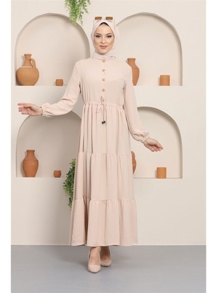 Hafsa Mina Cream Modest Dress