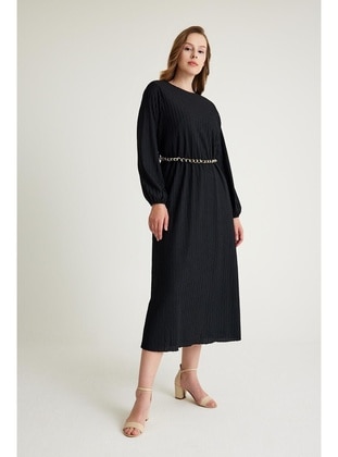 Black - Modest Dress - Olcay