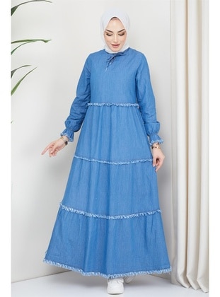 أزرق فاتح - فستان - Hafsa Mina