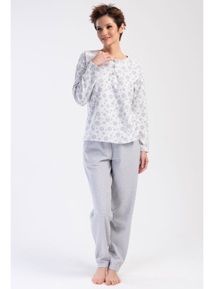 Light Gray - Pyjama Set - Vienetta
