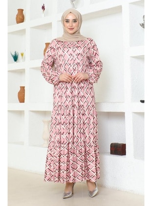 Powder Pink - Modest Dress - Burcu Fashion