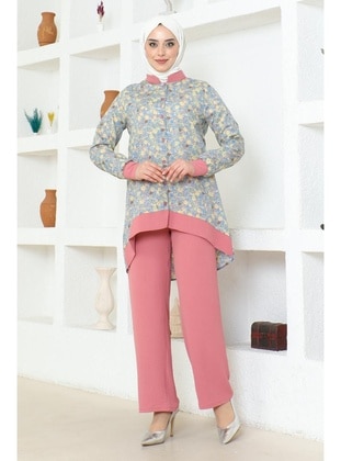 Powder Pink - Suit - Burcu Fashion