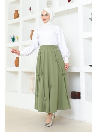 Khaki - Skirt - Burcu Fashion