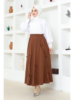Brown - Skirt - Burcu Fashion