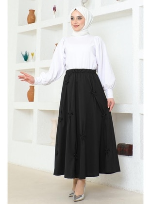 Black - Skirt - Burcu Fashion