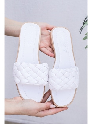 White - Slippers - Bestenur