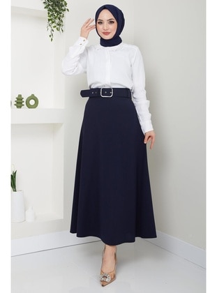 Navy Blue - Skirt - Hafsa Mina