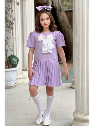 Lilac - Fully Lined - Girls` Dress - Riccotarz