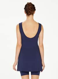 Dark Navy Blue - Half Coverage Swimsuit