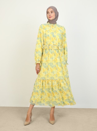 Yellow - Modest Dress - Refka