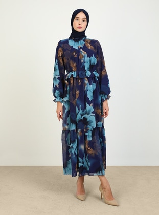 Blue - Modest Dress - Refka