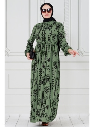 Pistachio Green - Modest Dress - Sevitli
