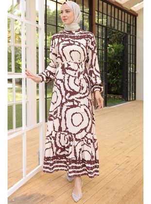 Beige - Modest Dress - Benguen