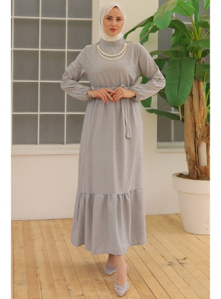 Grey - Modest Dress - Benguen