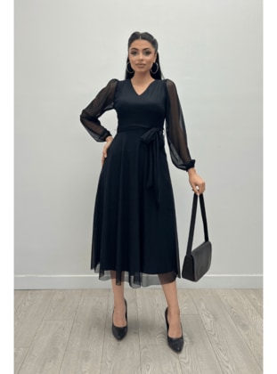 Black - Modest Evening Dress - Giyim Masalı
