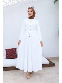  White Modest Dress