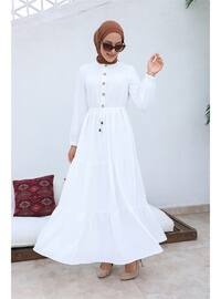  White Modest Dress
