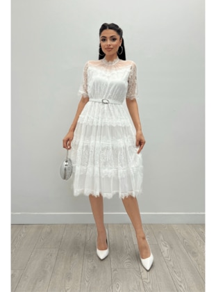 White - Evening Dresses - Giyim Masalı