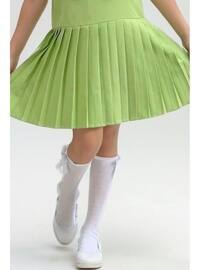 Green - Fully Lined - Girls` Dress