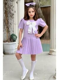 Lilac - Fully Lined - Girls` Dress