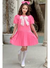 Pink - Fully Lined - Girls` Dress