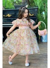Pink - Fully Lined - Girls` Dress