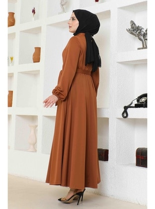 Brown - Abaya - Burcu Fashion