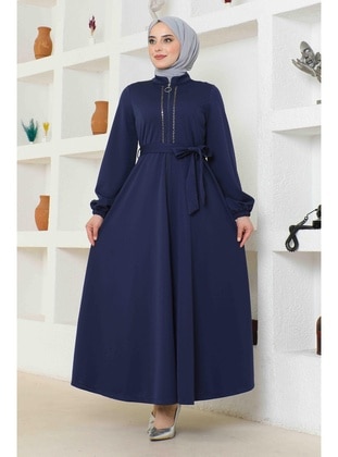 Navy Blue - Abaya - Burcu Fashion