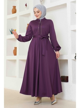 Purple - Abaya - Burcu Fashion