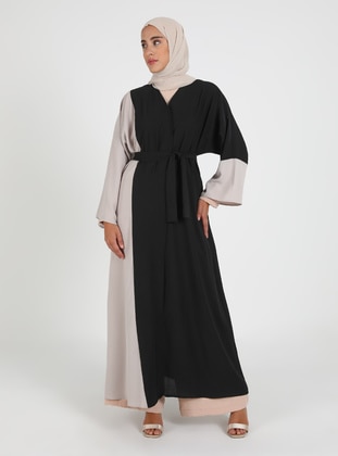 Black - Stone - Abaya - Filizzade