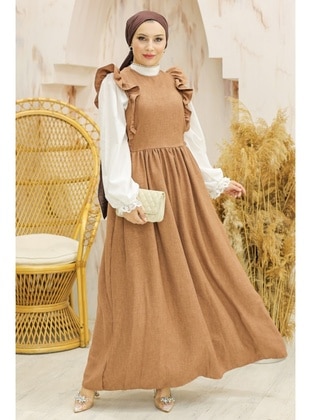 Brown - Modest Dress - Bestenur