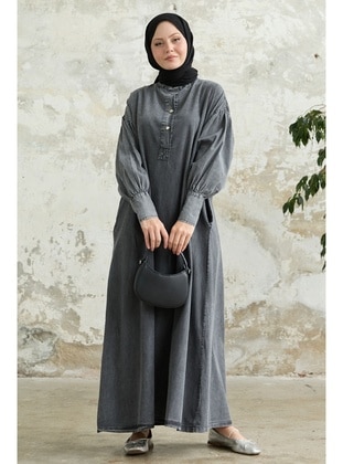 Grey - Unlined - Modest Dress - InStyle