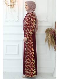Burgundy - Plus Size Evening Dress