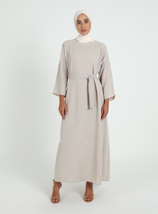 Stone Color - Modest Dress - Tuncay